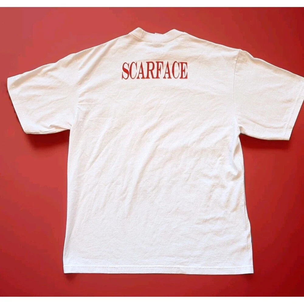 Shaka Wear SCARFACE T-Shirt XL The World Is Yours Graphic White Tee Al Pacino - Picture 3 of 9